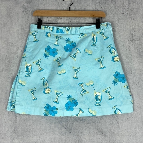 KT Golf Skort Size Zipper Sz 14 Cotton Pockets Pleats Summer Print Keneth Tool - Picture 13 of 13